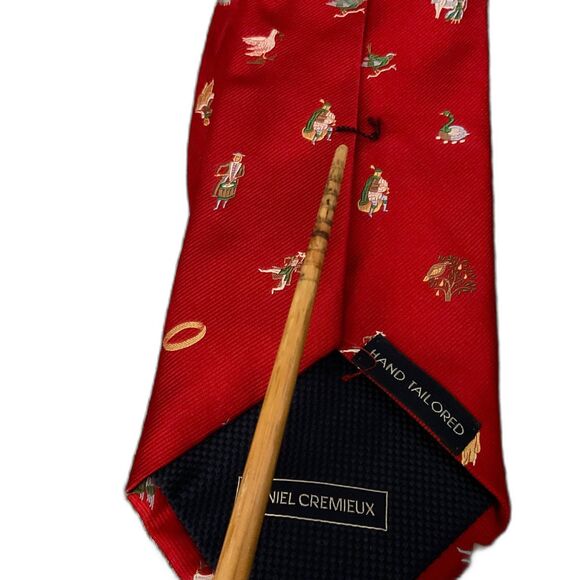 DANIEL CREMIEUX SIGNATURE Handmade Silk Repp Tie 12 Days of Christmas USA * - Picture 6 of 6